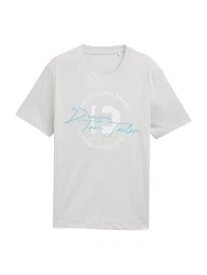TOM TAILOR DENIM T-Shirt azur/hellgrau/weiß