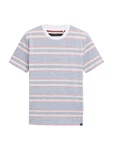 TOM TAILOR DENIM T-Shirt blaumeliert/orange/weiß