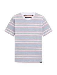 TOM TAILOR DENIM T-Shirt blaumeliert/orange/weiß