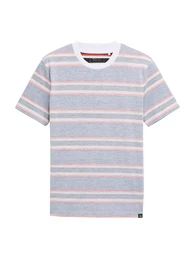 T-Shirt blaumeliert / orange / wei