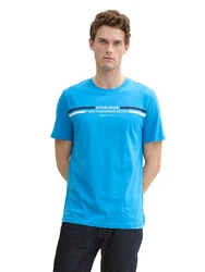 TOM TAILOR DENIM T-Shirt marineblau/azur/weiß