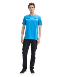 TOM TAILOR DENIM T-Shirt marineblau/azur/weiß