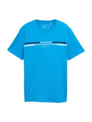 TOM TAILOR DENIM T-Shirt marineblau/azur/weiß