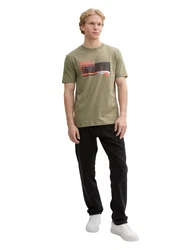 TOM TAILOR DENIM T-Shirt grn/neonorange/schwarz/wei