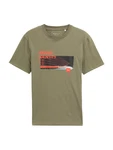 TOM TAILOR DENIM T-Shirt grn/neonorange/schwarz/wei TOM TAILOR DENIM T-Shirt grn/neonorange/schwarz/wei