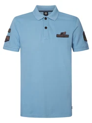 Petrol Industries Poloshirt 'Tarpon' taubenblau/brokat/schwarz