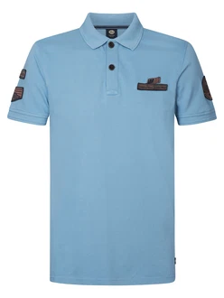 Petrol Industries Poloshirt 'Tarpon' taubenblau/brokat/schwarz