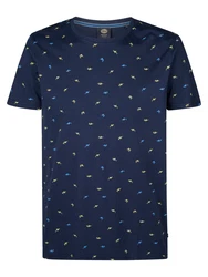 Petrol Industries T-Shirt 'Gulfcrest' blau/navy/gelb