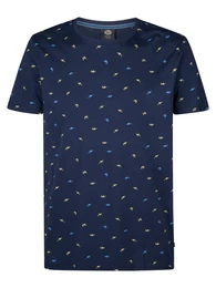 T-Shirt 'Gulfcrest' blau / navy / gelb