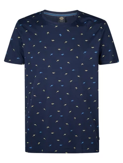 Petrol Industries T-Shirt 'Gulfcrest' blau/navy/gelb