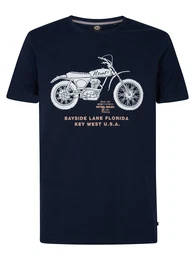 T-Shirt 'Manta' navy / apricot / wei