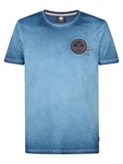 Petrol Industries T-Shirt 'Ponce' blau/grau/blutrot/schwarz