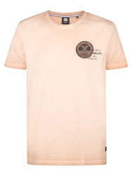 Petrol Industries T-Shirt 'Ponce' beige / blutrot