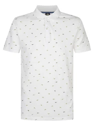 Petrol Industries Poloshirt 'Palmview' grün / weiß
