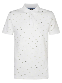 Petrol Industries Poloshirt 'Palmview' grün / weiß