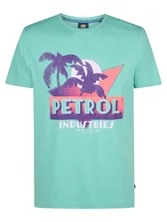 Petrol Industries T-Shirt 'Azul' türkis/dunkellila/altrosa/weiß