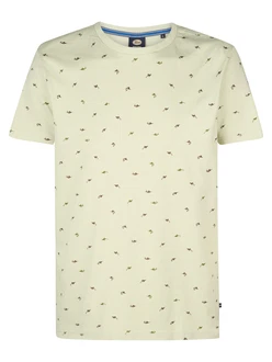 Petrol Industries T-Shirt 'Gulfcrest' oliv/pastellgrün/rostrot Petrol Industries T-Shirt 'Gulfcrest' oliv/pastellgrün/rostrot