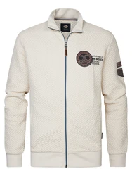 Petrol Industries Sweatjacke 'Cabana' creme/dunkelrot/schwarz