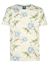 T-Shirt chamois / himmelblau / oliv / wei