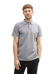 TOM TAILOR Poloshirt graumeliert/pastellgrün/weiß
