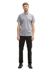 TOM TAILOR Poloshirt graumeliert/pastellgrün/weiß