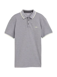 TOM TAILOR Poloshirt graumeliert/pastellgrün/weiß