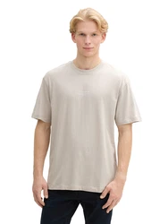 TOM TAILOR DENIM T-Shirt greige/weiß
