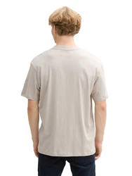 TOM TAILOR DENIM T-Shirt greige/weiß