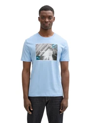 TOM TAILOR DENIM T-Shirt hellblau/grau/dunkelgrau