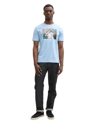 TOM TAILOR DENIM T-Shirt hellblau/grau/dunkelgrau