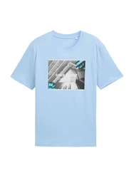 TOM TAILOR DENIM T-Shirt hellblau/grau/dunkelgrau