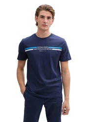TOM TAILOR DENIM T-Shirt himmelblau/dunkelblau/offwhite