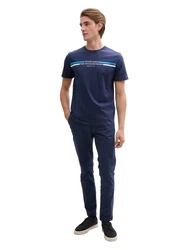 TOM TAILOR DENIM T-Shirt himmelblau/dunkelblau/offwhite
