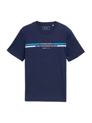 TOM TAILOR DENIM T-Shirt himmelblau/dunkelblau/offwhite