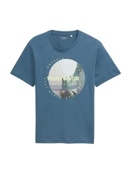 TOM TAILOR T-Shirt mit Foto-Print opal / hellgrau / smaragd / pastellgrn