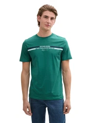 TOM TAILOR DENIM T-Shirt marineblau/grün/weiß