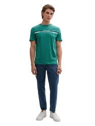 TOM TAILOR DENIM T-Shirt marineblau/grün/weiß
