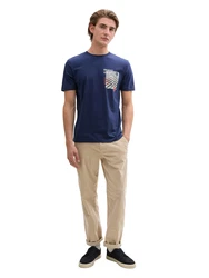 TOM TAILOR DENIM T-Shirt dunkelblau/grau/hummer/weiß