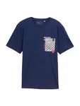 TOM TAILOR DENIM T-Shirt dunkelblau/grau/hummer/weiß