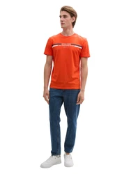 TOM TAILOR DENIM T-Shirt marine/orange/weiß