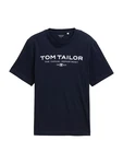 TOM TAILOR T-Shirt marineblau/weiß