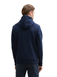 TOM TAILOR Sweatshirt Hoodie mit Taschen dunkelblau / orange