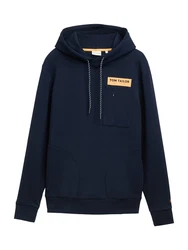 TOM TAILOR Sweatshirt Hoodie mit Taschen dunkelblau / orange