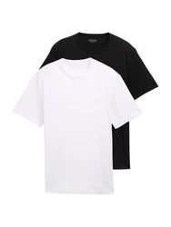 TOM TAILOR T-Shirt schwarz/weiß