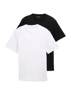 TOM TAILOR T-Shirt schwarz/weiß