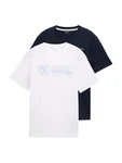 TOM TAILOR T-Shirt blau/marine/weiß