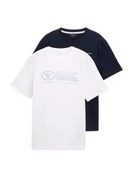 T-Shirt blau / marine / wei