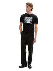 TOM TAILOR DENIM T-Shirt aqua / grau / schwarz