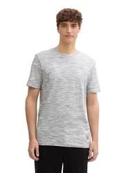 TOM TAILOR DENIM T-Shirt marine/weiß