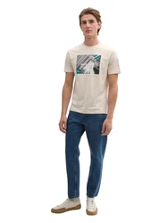 TOM TAILOR DENIM T-Shirt azur/grau/schwarz/offwhite